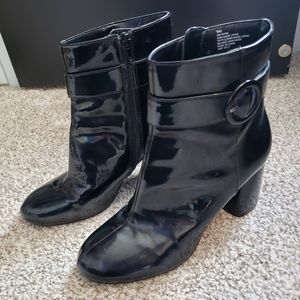 Nine West Patent Booties with Chunky Heel